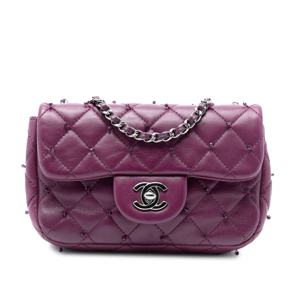 Pre-Loved Chanel Extra Mini Rectangular Lambskin Beaded Single Flap